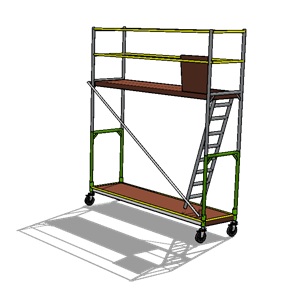 Echafaudage roulant en 80 cm par 300cm de largeur, Hauteur de travail 4.5