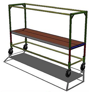 Echafaudage roulant en 80 cm par 300cm de largeur, Hauteur de travail 3.0