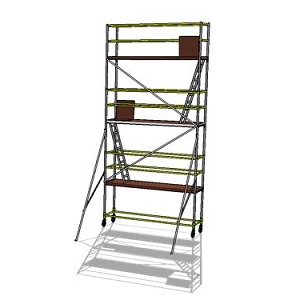 Echafaudage roulant en 80 cm par 300cm de largeur, Hauteur de travail 7.5