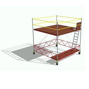 Echafaudage roulant en 300 cm par 300cm de largeur, Hauteur de travail 4.5