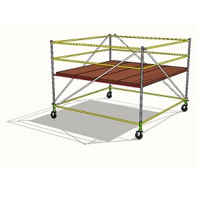 Echafaudage roulant en 30 cm par 300cm de largeur, Hauteur de travail 3.5